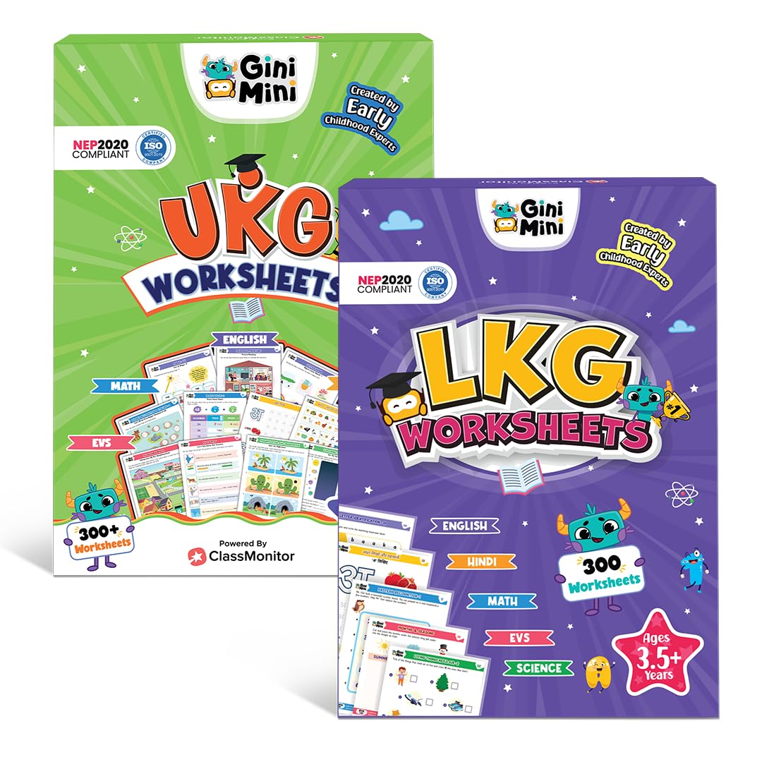 Buy GiniMini Combo Pack of 600+ LKG & UKG Worksheets for 3–7 Years